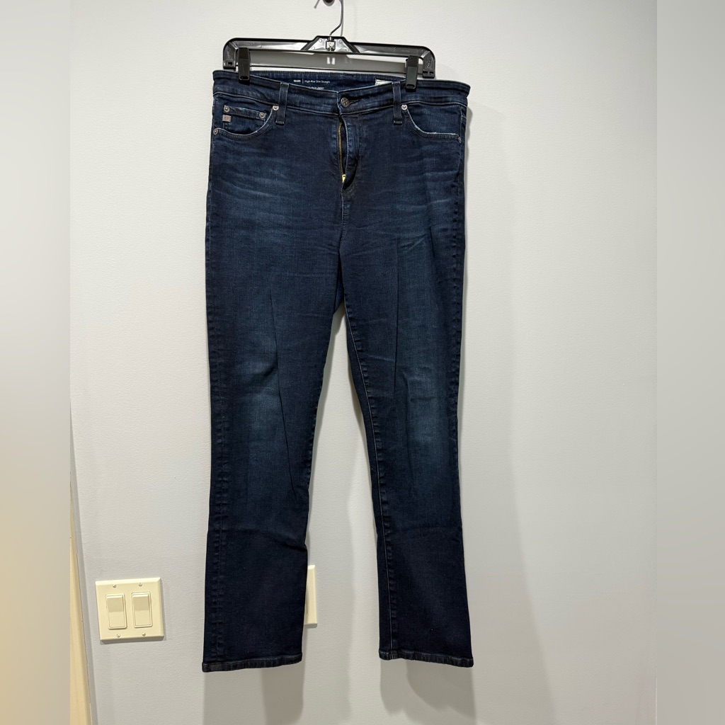 Ag Blue Slim Straight Leg Jeans